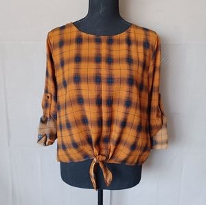 Paper Crane Plaid Top